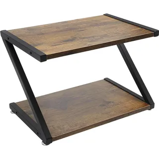 Druckerständer - 2-stöckiges Z-Rahmen Regal - Metall - Schreibtisch-Organizer - Tragkraft 10 kg - Für Drucker, Scanner, Fax, Mikrowelle, Bücher - Schwarz