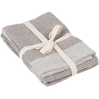 Bloomingville Geschirrtücher aus Baumwolle, Waffelgewebe, Grau, 2 Stück