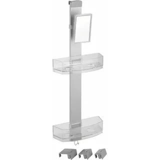 Duschablage WENKO "Premium", silber (silberfarben), B:25cm H:71cm T:10cm, Edelstahl, Regale, Duschablage