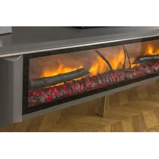 Hochwertiges TV-Sideboard Kamin MDF Metall grau Farbe neu Wohnzimmer - Grau