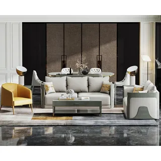 Design Couchen Sofas Polster 32 Sitzer Sofagarnitur Garnituren Set Leder Sofa