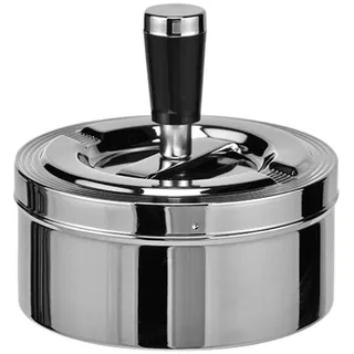 Drehaschenbecher verchromt, Durchmesser ca. 11 cm