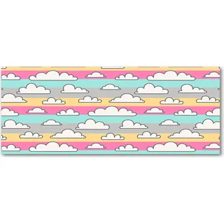 Tulup® Küchenrückwand Spritzschutz aus Glas -125x50 -Spritzschutz auf gehärtetes Glas Deko Kinderzimmer Wolke