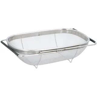 Alpina Edelstahl Abtropfsieb ausziehbar 33 x 23,5 x 10 cm Silber