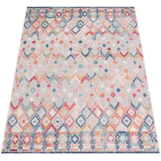 Paco Home Teppich »Fusion 764« rechteckig 10 mm Höhe Kurzflor, Rauten Muster, In- und Outdoor geeignet, Wohnzimmer, bunt
