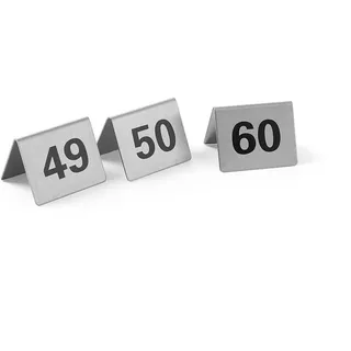 HENDI Tischnummern, Nummer 49-60, 50x35x(H)40mm, Edelstahl 18/0