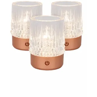 LED Akku Tischlampe 3-er Set dimmbar Kupfer USB 2700-3000 k Tischleuchte Touch