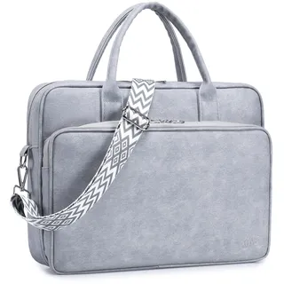 SUCIKORIO Laptoptasche Damen Leder 15,6 Zoll, Wasserdicht Arbeitstasche Damen Elegant Lehrertasche Groß Laptop Aktentaschen Leder Mit Vielen Fächern Briefcases für Arbeit, Schul, Büro, Lehrer
