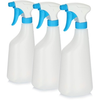 com-four® 3X Blumensprüher - Sprühflasche mit 28/400 Gewinde zur Bewässerung von Pflanzen - Wassersprühflasche zum Wasserzerstäuben (Standard - blau)