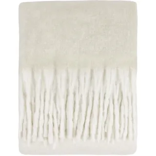 furn. Cozy Throw – Weiche, strukturierte, gewebte Decke mit Quasten (Ecru – 140x180cm)