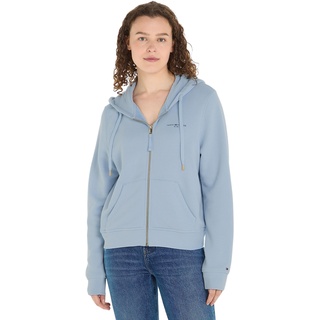 Tommy Hilfiger Damen Hoodie mit Reißverschluss Zipper, Blau (Breezy Blue), L