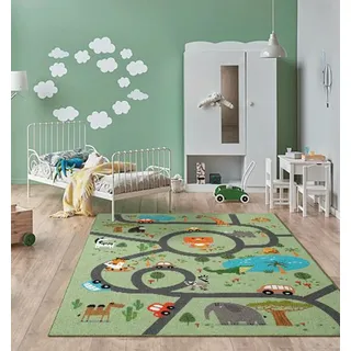 The CarPET Happy Life Kinderteppich 100 x 200 cm Grün