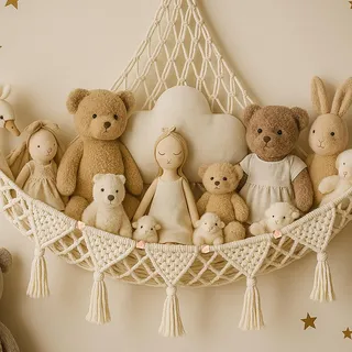 Kuscheltier Aufbewahrung Netz, Boho Deko Stofftier Aufbewahrung Net, Kinderzimmer Deko Mädchen, Netz für Kuscheltiere, Stauraum kinderzimmer, Kuscheltiernetz für Kinderzimmer Schlafzimmer