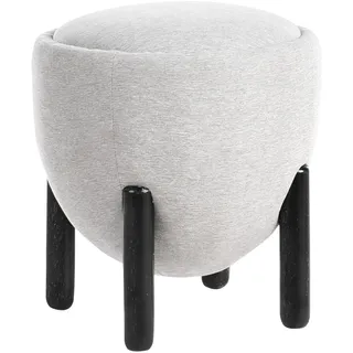 Beliani Pouf Polyester 47 x 48 x 47 cm Grau/Schwarz