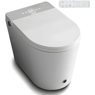 Nashi Intelligente japanische Toilette | Toilette mit Bidet | Wasser mit Strahl | beheizbare Tasse und Trocknung | automatische Öffnung | Selbstreinigung und UV-Styrilisator (Abfluss zum Boden)