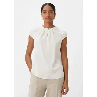 Comma, Satinbluse mit Raffung Weiß 40