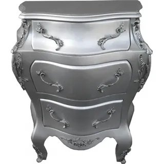 Casa Padrino Barock Kommode im Antik Stil Silber B 68 x T 40 x H 79,5 cm - Handgefertigte Luxus Möbel