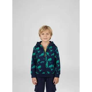 Sweatjacke BLUE SEVEN, Jungen, Gr. 110, ultramarin, Sweatware, Obermaterial: 80% Baumwolle, 20% Polyester, bedruckt, Rundhals, Sweatjacken Sweatjacke