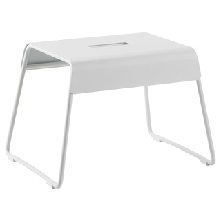 ZONE Denmark A-Stool, Hocker aus Stahl, Kleiner Schemel/Trittschemel für Kinder und Erwachsene, Tritthocker, rutschfest, 39 x 30 x 27,5 cm, Soft Grey (Grau)