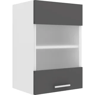 VCM Hängeschrank mit Glas 40 x 31 x 60 cm Grau