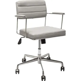 Kare Design Bürodrehstuhl Dottore, Grau, drehbar, kippbar, höhenverstellbarer Bürostuhl mit Rollen und Armlehnen, Home-Office, Büro, 78x44x50 cm (H/B/T)