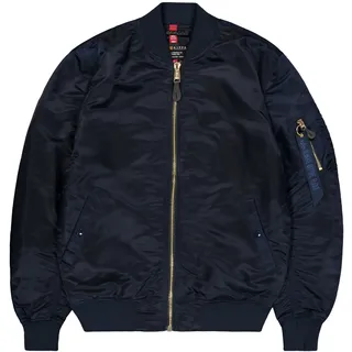 Bomberjacke ALPHA INDUSTRIES "MA-1 VF Light", Herren, Gr. XS, blau (rep blau, gold), Obermaterial: 100% Nylon, Futter: 100% Nylon, Jacken Bomberjacke