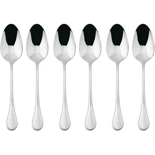 Sambonet Royal 52563A37 Set mit Mokka-, Kaffee- und Dessertlöffeln aus einteiligem Edelstahl 18/10, Spülmaschinenfest, 6 Stück, Grau