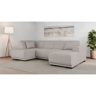 OTTO home Wohnlandschaft Polyester U-Form mit Recamiere 3-Sitzer Grau