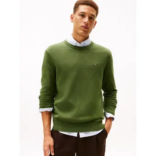 Tommy Hilfiger Rundhalspullover TOMMY HILFIGER "ESSENTIAL COTTON", Herren, Gr. XL, mountain pine, Strick, Obermaterial: 100% Baumwolle, regular fit, Rundhals, Rippbündchen, Pullover Rundhalspullover, Crewneck Regular Fit Premium Mode