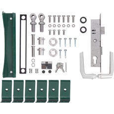 Alberts 678111 Zubehör-Set Flexo | für Einzeltor | bis 1200 mm Höhe | Stahl roh, verzinkt grün kunststoffbeschichtet RAL 6005