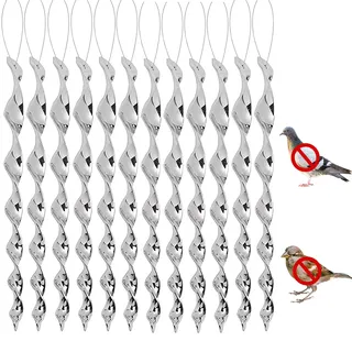 12 Stück Reflektierende Vogelschreck, Reflektierende Windspirale, Vogelabwehr Windspiel, zur Vogelschreck Vogelabwehr und Gartendekoration für Balkon und Garten, Taubenschreck, Taubenabwehr