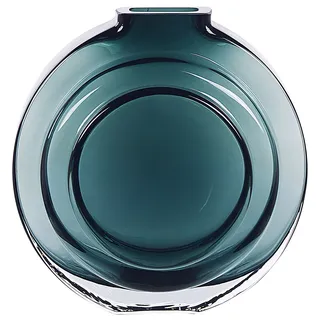 Beliani Blumenvase Glas 15 cm Türkis