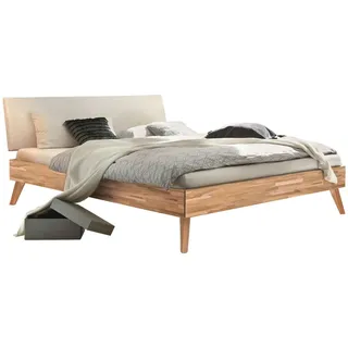 Hasena Massivholzbett Pesaro 140 x 200 cm Holz Braun Kernbuche