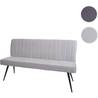 Sitzbank HWC-K16, Esszimmerbank Bank Polsterbank Garderobenbank, Rückenlehne Samt Metall ~ 160cm hel