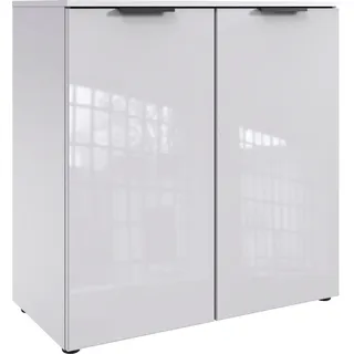 WIMEX Kommode WIMEX "Level36 black C by fresh to go", weiß (weiß, glas weiß), B:81cm H:92cm T:41cm, Spanplatte, Sideboards, Kommode, mit Glaselementen auf der Front, soft-close Funktion, 81cm breit