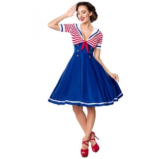 Belsira Vintage Swing-Kleid Sailor Größe: XL - Blau