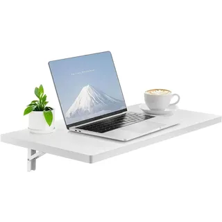 Vevor Wandklapptisch, 80 x 40 cm, Klapptisch, schwebender Schreibtisch mit Eisenhalterung, herunterklappbarer Schreibtisch für kleine Räume, Heimbüro, Esszimmer, Waschküche, Küche, Bar, weiß