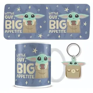 Star Wars Tasse und Schlüsselanhänger-Set (Grogu-Design), Baby-Yoda-Kaffeetasse 315ml und Schlüsselring, Star Wars-Geschenke – offizielles Merchandise