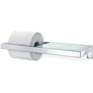 BLOMUS -MENOTO- WC-Rollenhalter aus poliertem Edelstahl, praktische (Telefon-) Ablage, Klopapierhalter, Toilettenpapierhalter, exklusives Badaccessoire (H / B / T: 5 x 15,5 x 32 cm, Edelstahl, 68832)