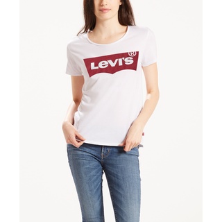 Levi's The Perfect Tee - T-Shirt, Rundhals-Ausschnitt, Logo-Design, für Damen, 53 Weiss, XXS