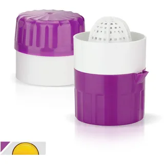 Börner Saftpresse • Zitruspresse für frische Obst- & Gemüsesäfte • Entsafter mit Saftbehälter • Orangenpresse & Zitronenpresse manuell • Handpresse • Fruchtpresse • Farbe: Violett