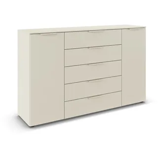 Rauch Flipp, Kommode für Schlafzimmer, Kinderzimmer, Wohnzimmer, Jugendzimmer, Flur, Garderobe, 2-türig 5 Schubladen mit Soft-Close-Funktion Farbe beige Breite 160 cm