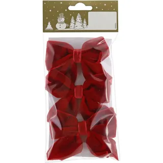 Samtschleifen-Set 8 cm Rot 3-teilig