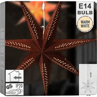 Weihnachtsstern Leuchtstern Veloursstern zum Aufhängen braun 60 cm - Braun