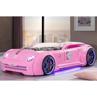 aea Spielbett Designer Autobett 130 x 60 x 230 cm Kunststoff rosa