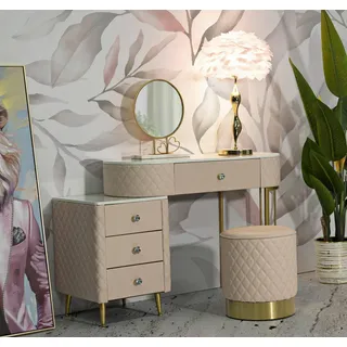 Dmora Schminktisch, Taquari, 120x40x75h cm, Rosa, Frisiertisch