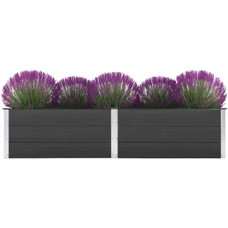 Garten-Hochbeet 250 x 50 x 54 cm WPC Grau - Grau
