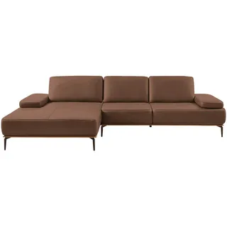 Valnatura Ecksofa , Braun , Metall , Echtleder , Longlife-Leder, Vintage-Leder , Eiche , Vintage , Füllung: Polyurethan (Pur) , Ottomane links, L-Form , 314x176 cm , Goldenes M, Emas, Dgm , Typenauswahl, Lederauswahl, Stoffauswahl, planbar, Hocker erhältlich, Rücken echt , Wohnzimmer, Sofas & Couches, Wohnlandschaften, Ecksofas