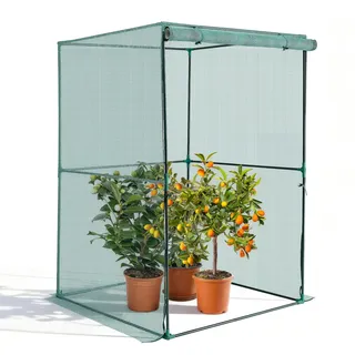 Vevor Pflanzenschutzzelt, 1200x1200x1800 mm Pflanzenschutznetz, Tür mit Reißverschluss, windbeständig, hoher Pflanzenkäfig Gewächshaus für Hochbeete im Freien, für Garten, Terrasse & Rasen