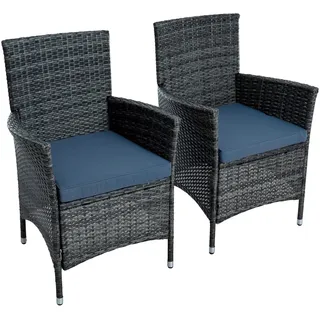 Estexo Rattan Gartenstuhl 59,5 x 55 x 88 cm anthrazit-grau 2 St.